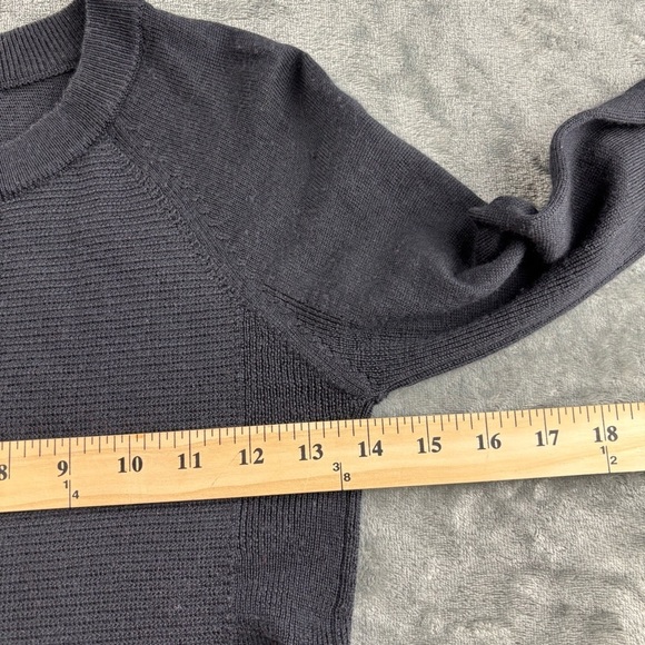 Lululemon Cabin Yogi Long Sleeve Black / Heathered Dark Grey Women 2 Athleisure - Picture 8 of 12